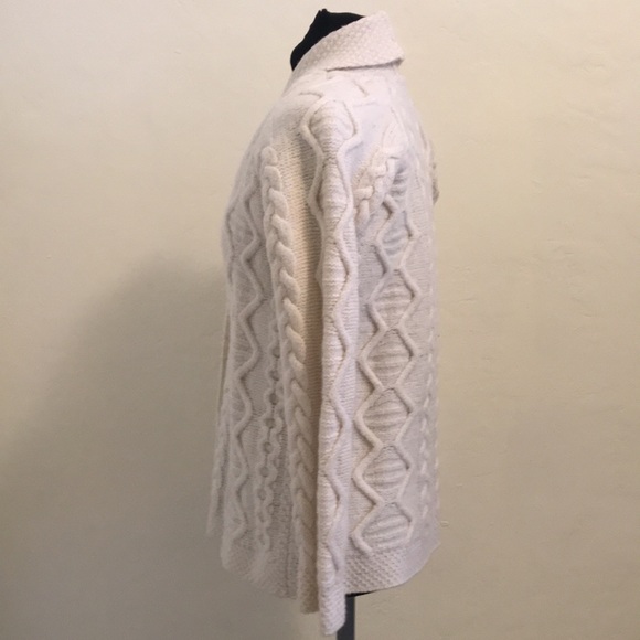 Thick Cable Cardigan Merino Wool Sweater - Picture 2 of 4